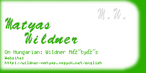 matyas wildner business card